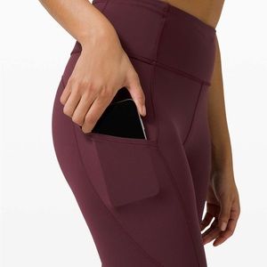 lululemon fast and free high rise legging in mulled wine